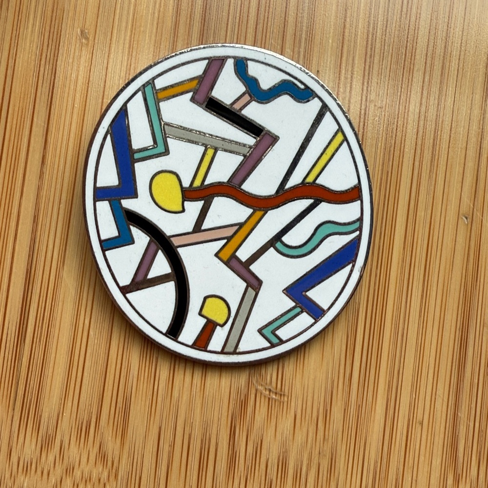 Vintage Ettore Sottsass for Acme Studio Circulus Brooch – Postmodern Enamel Pin